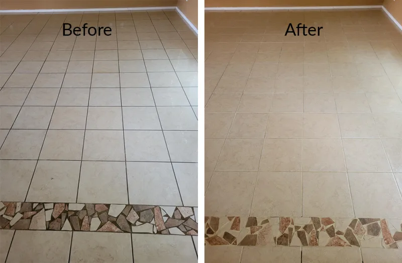 Before and after tile cleaning services in Killeen, TX