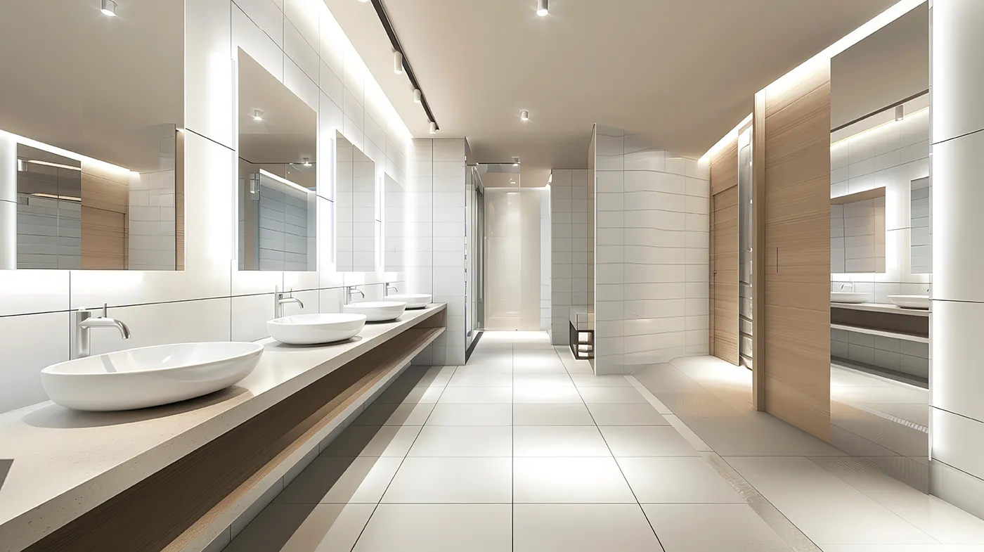 Tile in a Commercial Bathroom | Technique Flooring